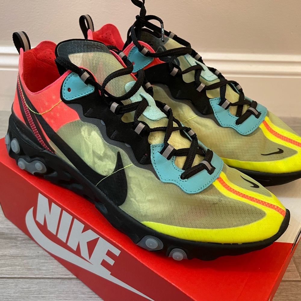 Nike React Element 87 Hyper Fusion Aq1090-700 Volt Aurora Green